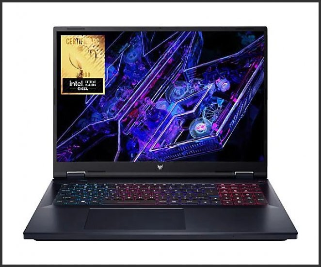 ACER Predator Helios Neo 18 (PHN18-71-72L2) mit 165 Hz Display mit RGB Tastaturbeleuchtung, 3 Monate PC Game Pass enthalten, Gaming Notebook, mit 18 Zoll Display, Intel® Core™ i7 i7-14650HX Prozessor, 16 GB RAM, 1 TB SSD, NVIDIA GeForce RTX™ 4060, Abyssal Black, Windows 11