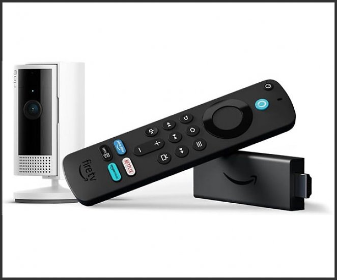 Amazon Fire TV Stick HD (Neueste Generation) + Ring Innenkamera (Indoor Camera 2. Gen.)