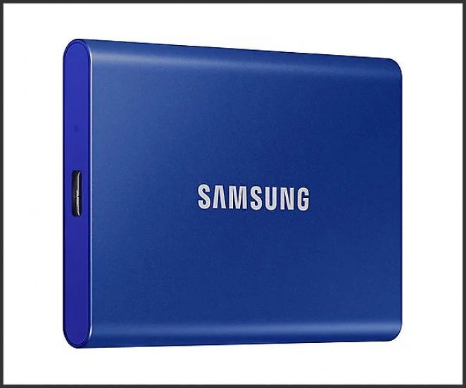 SAMSUNG Portable SSD T7 PC/Mac Festplatte, 2 TB SSD, extern, Indigo blue