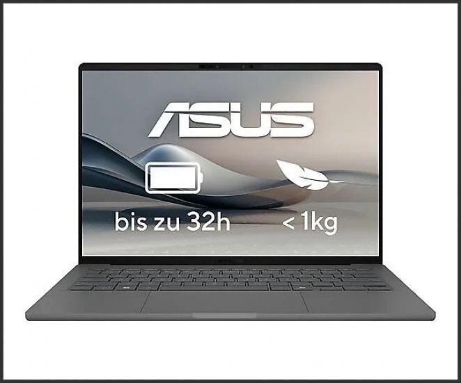 ASUS Zenbook A14 UX3407QA-QD313W, Copilot+ PC, Notebook, mit 14 Zoll Display, Qualcomm - X1-26-100 Prozessor, 16 GB RAM, 1 TB SSD, Qualcomm Adreno™ Onboard Graphics, Grau, Windows 11 Home