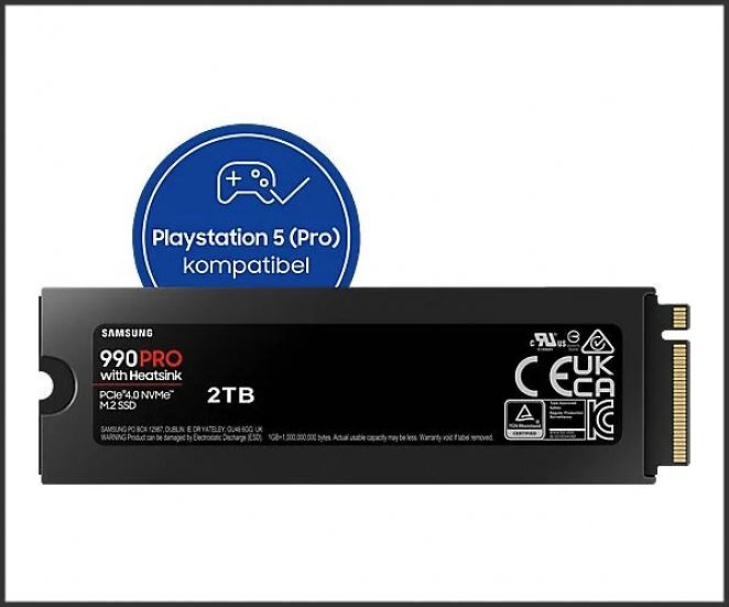 SAMSUNG 990 PRO Heatsink PS5 2 TB, Gaming Festplatte, Schwarz