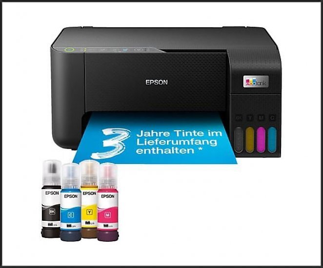 EPSON EcoTank ET-2865 - nachfüllbarer 3-in-1 Tintentankdrucker inkl. Tinte, WiFi, Epson SmartPanel App Multifunktionsdrucker