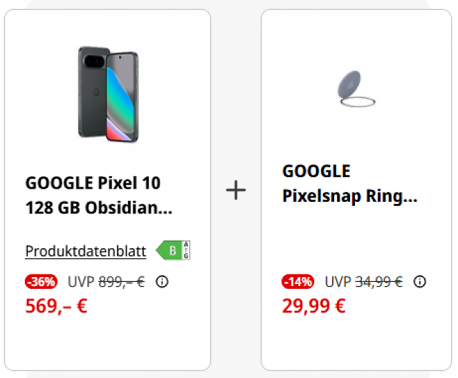 Google Pixel 10 128 GB + Pixelsnap-Halterung
