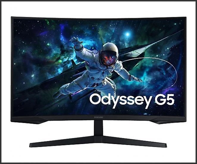 SAMSUNG Odyssey G55C S27CG554EU 27 Zoll WQHD Curved Gaming Monitor 1 ms Reaktionszeit 165 Hz