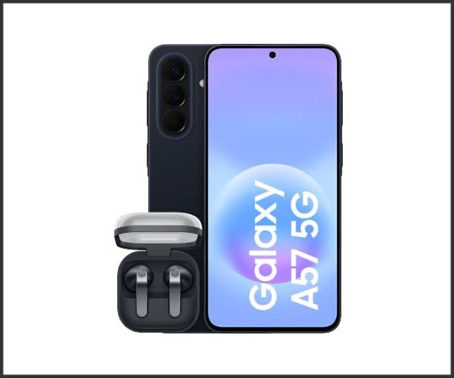 Samsung Galaxy A57 mit Buds4 in Kombination mit Mobilfunktarif von Blau