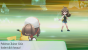Pokémon-Trainerin Grün fordert uns heraus, da wir Mewtu noch vor ihr gefangen haben.