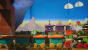 Yoshi's Crafted World: Welt 3 - Level 2: Zugreise mit Pfiff: Mit einem gezielten Eierwurf auf den Shy Guy im Hintergrund gelangt ihr an Blume Nummer 5.