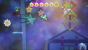 Yoshi's Crafted World: Welt 16 - Level 2: Belagerung: Nahe der Zielgeraden müsst ihr die blauen Gegner nutzten, um an die sechste Blume zu gelangen.