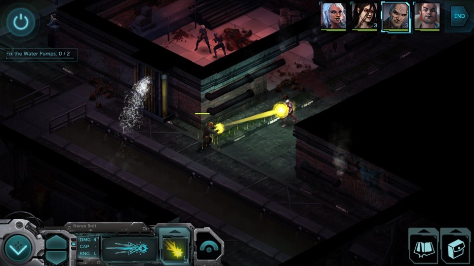 Kämpfe in Shadowrun: Dragonfall sind rundenbasiert. Jeder Charakter verfügt nur über eine begrenzte Anzahl an Aktionen.