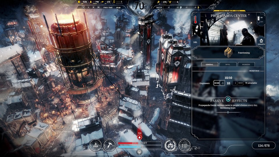 Frostpunk stammt von 11 bit Studios, den Machern von This War of Mine. Das Aufbaustrategiespiel verbindet Survival-Elemente wie Hunger oder Kälte mit moralischen Entscheidungen. <br> &nbsp;