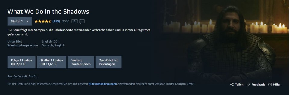 Bei Amazon Video sind Filme und Serien 'zum Kauf' erhältlich. Das könnte sich jedoch ändern.