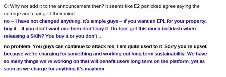 Shanes passiv-aggressiver Ton zieht sich von Beginn an durch seine Interaktion mit der Community. Ein professioneller CEO antwortet anders auf (berechtigte) Spielerfragen und lässt sich nicht aus der Reserve locken.