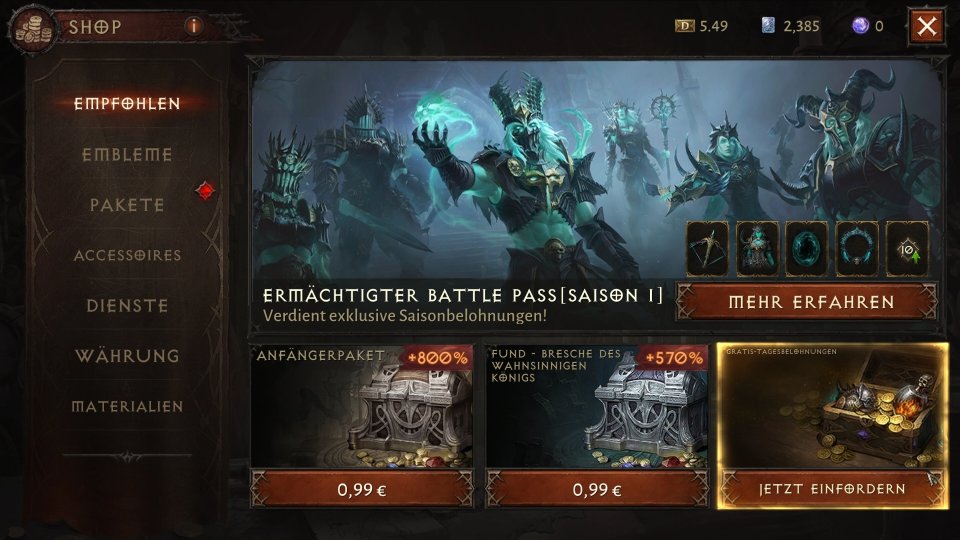 Mit fragwürdigen Angeboten versucht uns das Spiel immer wieder in den Shop zu locken.&nbsp;