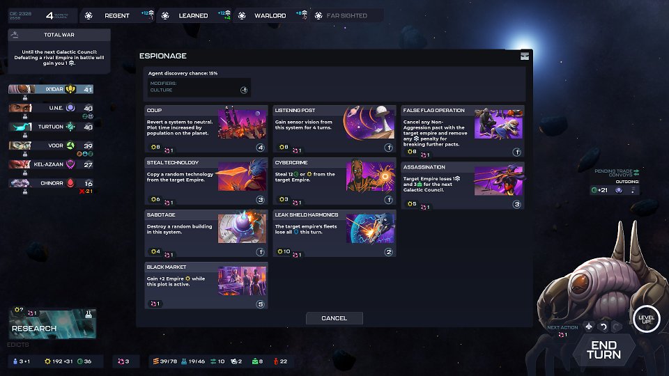 Spionagebildschirm in Stellaris Nexus