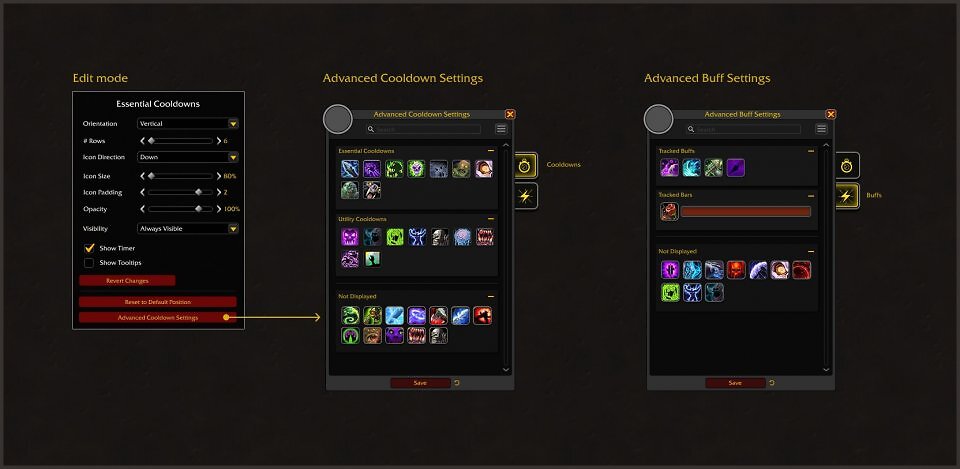 Der hauseigene Abklingzeitmanager ist ziemlich gut, viele Spieler brauchen für ihre Procs jedoch mehr Infos, die Blizzards Cooldown-Manager (bisher) nicht liefern kann.