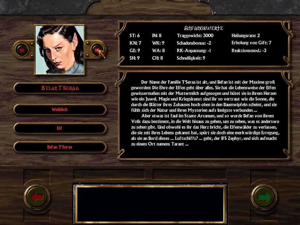 Welcher Held darf es denn bitte sein? Die Charaktererstellung von Arcanum ist recht übersichtlich, orientiert sich aber klar an klassischen Pen-&amp;-Paper-Rollenspielen.