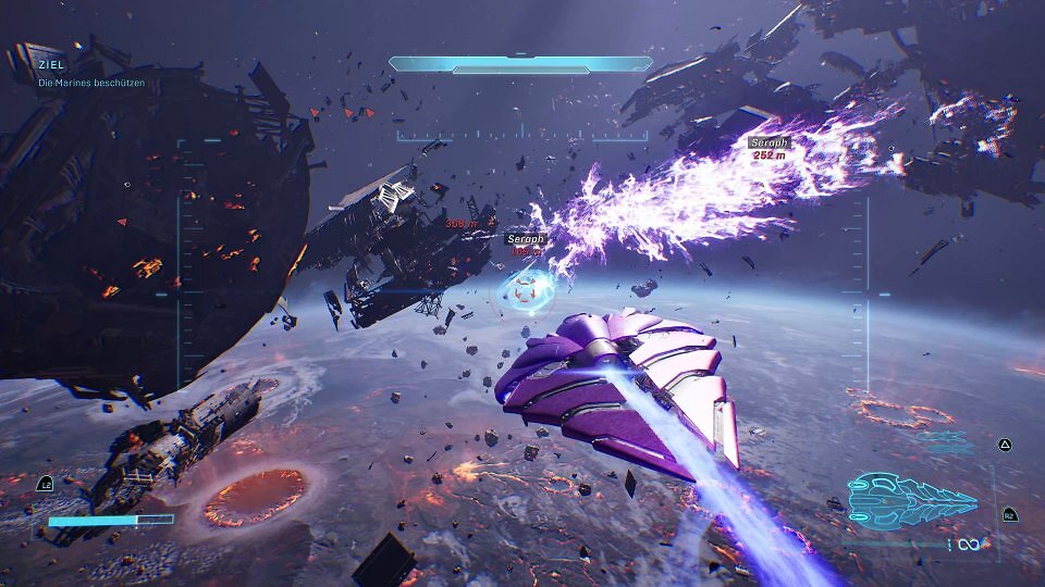 Space Shooter: Gegen Ende der Mini-Kampagne gibt's sogar einen Abstecher ins Weltall.