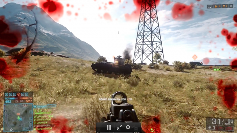 Battlefield 4 im Test: Dank dem Stein-Schere-Papier-Prinzip hat dieser Infanterist keine Chance gegen den Panzer.