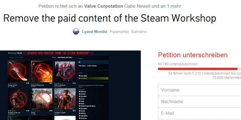 133.000 Menschen protestierten mit einer Online-Petition gegen kostenpflichtige Mods auf Steam. Dabei sind sie elementar für eine lebendige Indie-Szene, findet Sandro Odak.